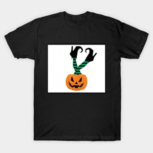 Halloween Pumpkin Witches Legs T-Shirt